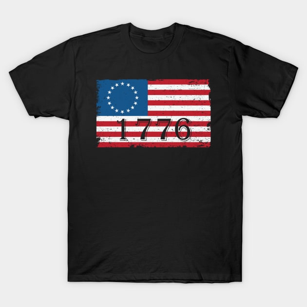 1776 America Patriotic Flag T-Shirt by Long-N-Short-Shop